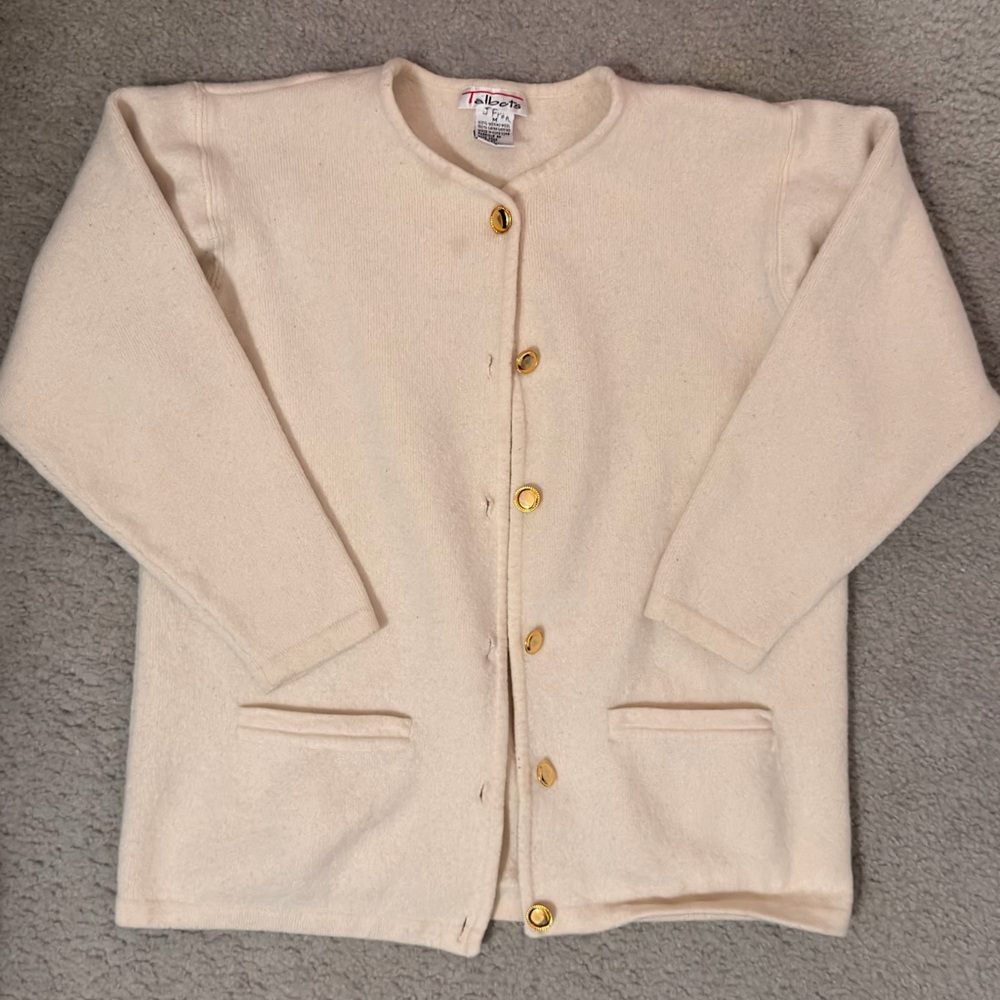 Vintage Talbots Cream Button Down Sweater
